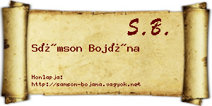 Sámson Bojána névjegykártya